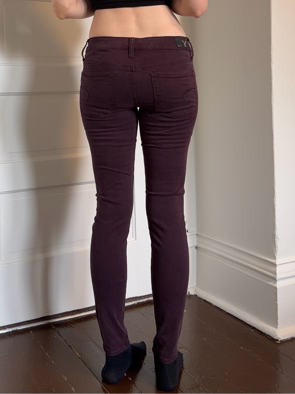 American Eagle Outfitters Size 4 Skinny Jeggings in Burgundy